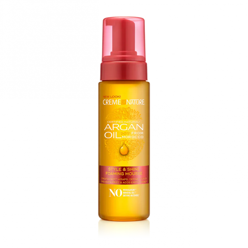 CREME OF NATURE ARGAN OIL FROM MOROCCO Style & Shine Foaming Mousse 7 OZ