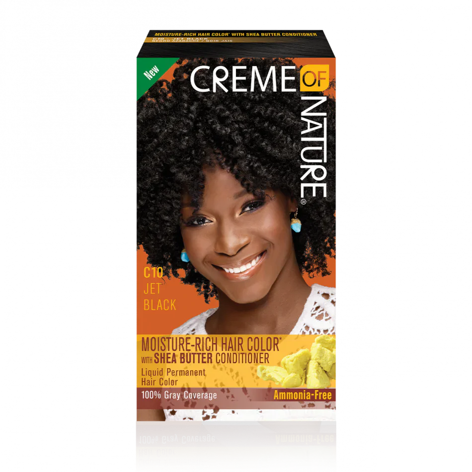 CREME OF NATURE Moisture-Rich Hair Color* with Shea Butter Conditioner C10 Jet Black