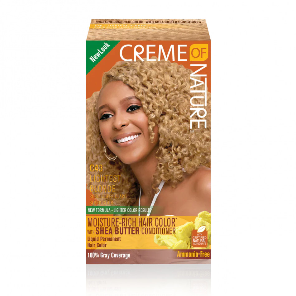 CREME OF NATURE Moisture-Rich Hair Color* with Shea Butter Conditioner C43 Lightest Blonde