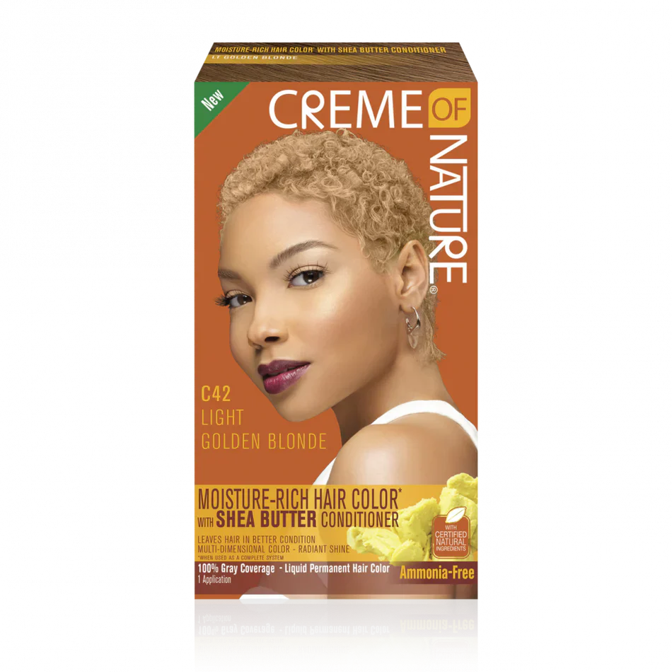 CREME OF NATURE Moisture-Rich Hair Color* with Shea Butter Conditioner C42 Light Golden Blonde