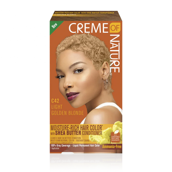 CREME OF NATURE Moisture-Rich Hair Color* with Shea Butter Conditioner C42 Light Golden Blonde