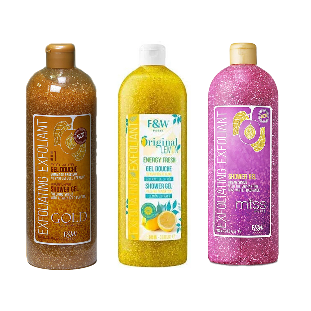 F&W Paris Exfoliating Shower Gel Collection (Gold, Lemon, Miss White)