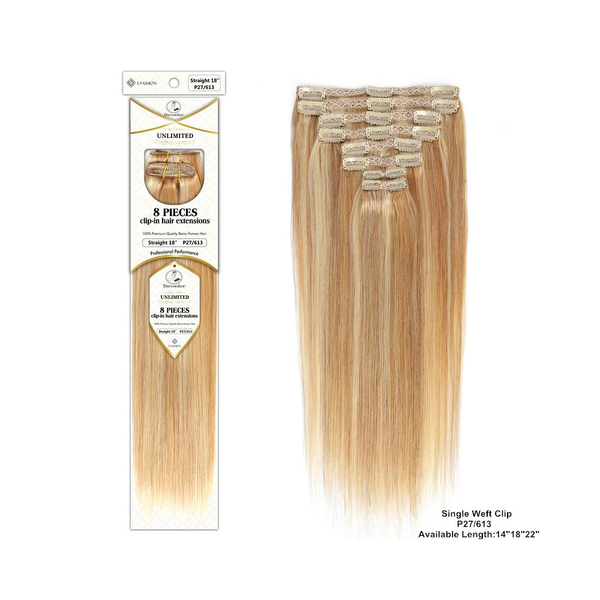DRESSMAKER 8 PIECES CLIP-IN-HAIR EXTENSIONS SINGLE WEFT STRAIGHT