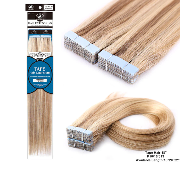 DRESSMAKER 100 % HUMAN REMY EUROPEAN TAPE HAIR EXTENSIONS STRAIGHT[40PCS]