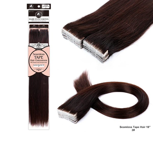 DRESSMAKER 100 % HUMAN REMY EUROPEAN TAPE-IN HAIR SEAMLESS HAIR EXTENSIONS STRAIGHT [40PCS]