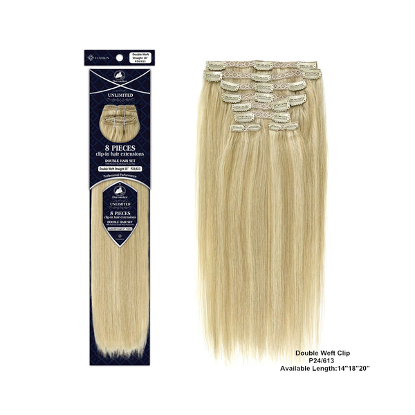 DRESSMAKER 8 PIECES CLIP-IN-HAIR EXTENSIONS DOUBLE WEFT STRAIGHT