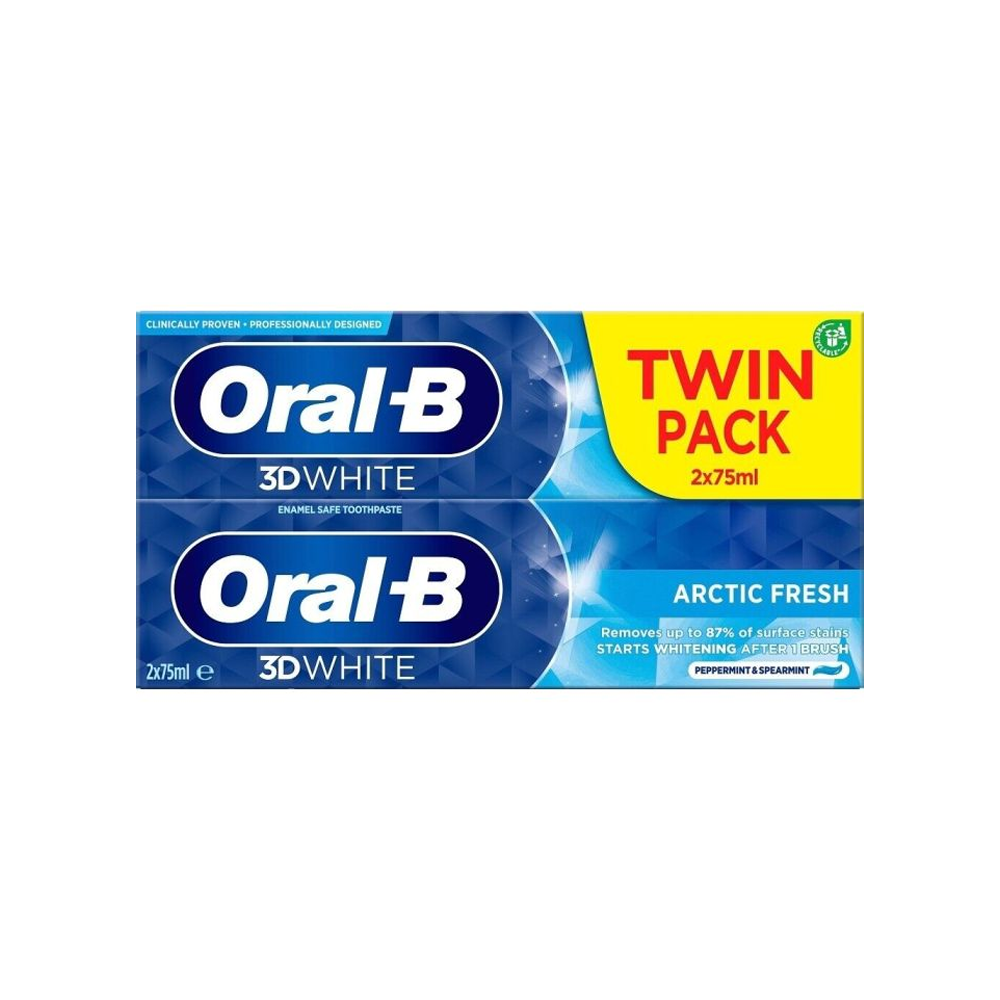 Oral-B 3D White Arctic Fresh Toothpaste Twin Pack