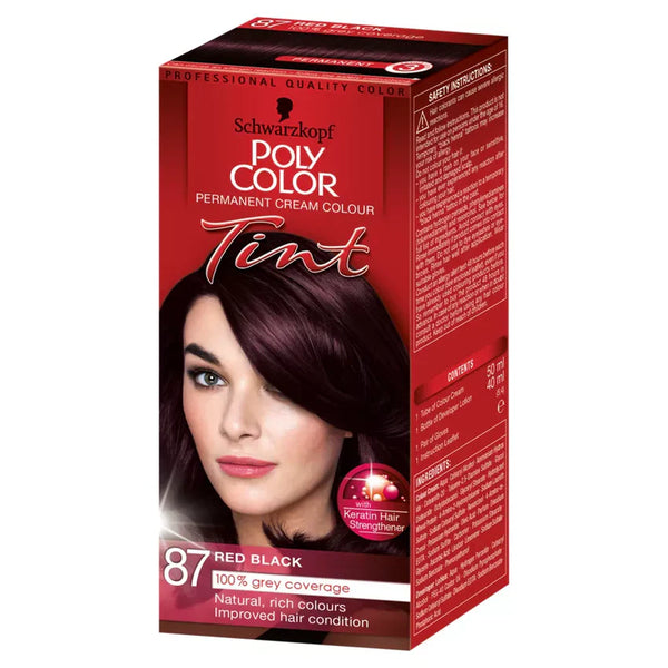 Schwarzkopf Poly Color Permanent Cream Colour Tint Red Black 87