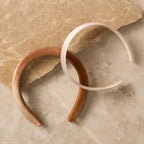 KITSCH Cream & Camel Satin & Velvet Headbands