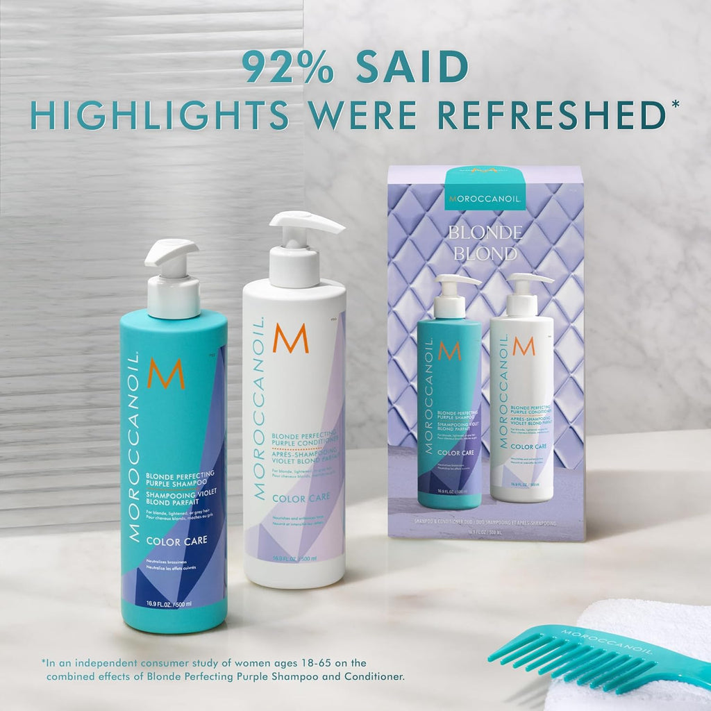 Moroccanoil Blonde Perfecting Purple Shampoo and Conditioner 500ml