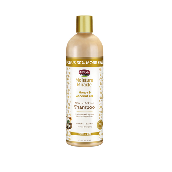 African Pride Moisture Miracle Honey & Coconut Oil Nourish & Shine Shampoo & Conditioner
