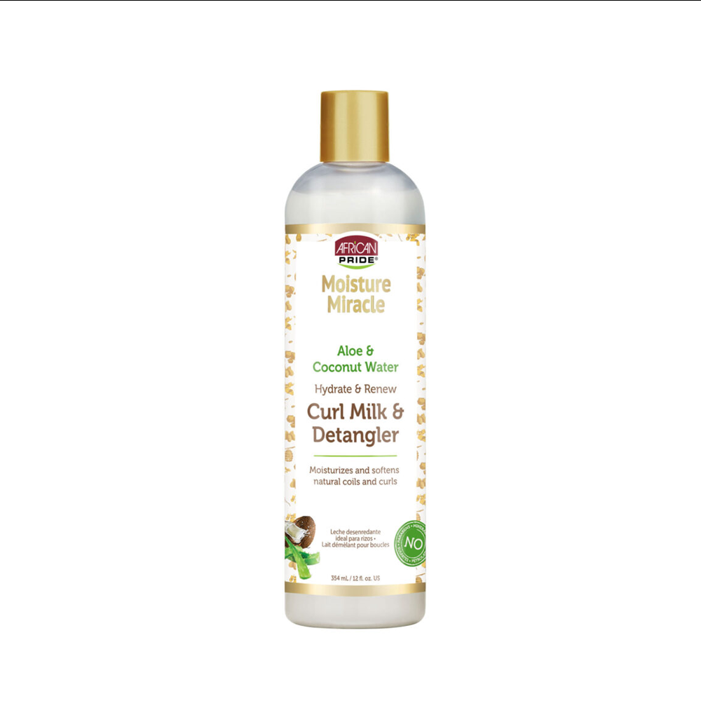 African Pride Moisture Miracle Aloe & Coconut Water Hydrate & Renew Curl Milk & Detangler