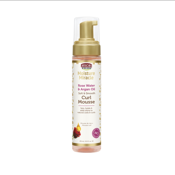 African Pride Moisture Miracle Rose Water & Argan Oil Soft & Smooth Curl Mousse