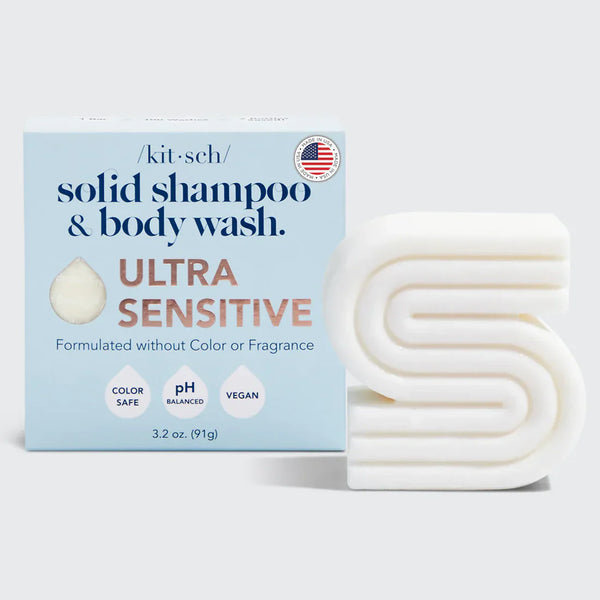 KITSCH Ultra Sensitive Shampoo & Body Wash Bar Fragrance Free 91G