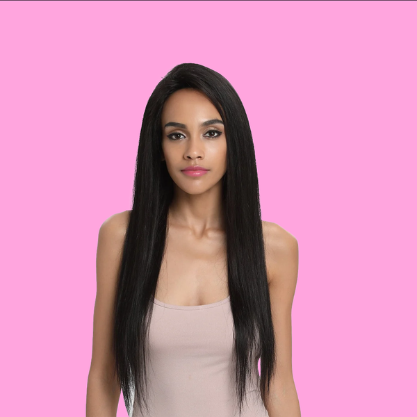 SLEEK LUNA STRAIGHT VIRGIN GOLD HUMAN HAIR LACE FRONT / FREE PARTING WIG