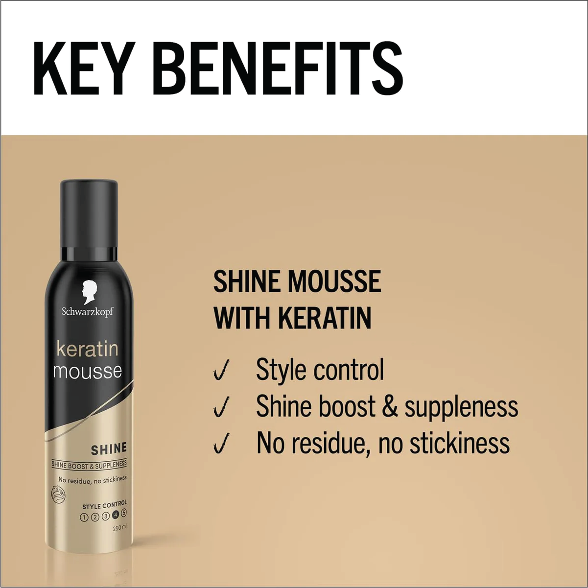 Schwarzkopf Keratin Styling Hair Mousse 250ml