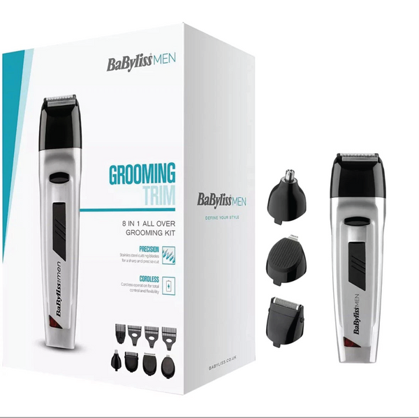 BaByliss 7056NU Rechargeable 8 In 1 All Over Grooming Kit - Silver