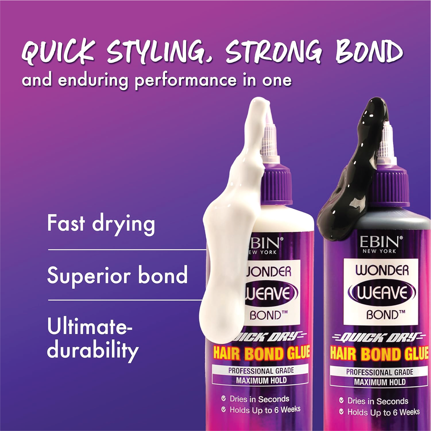 EBIN NEW YORK Wonder Weave Bond Hair Bond Glue Black
