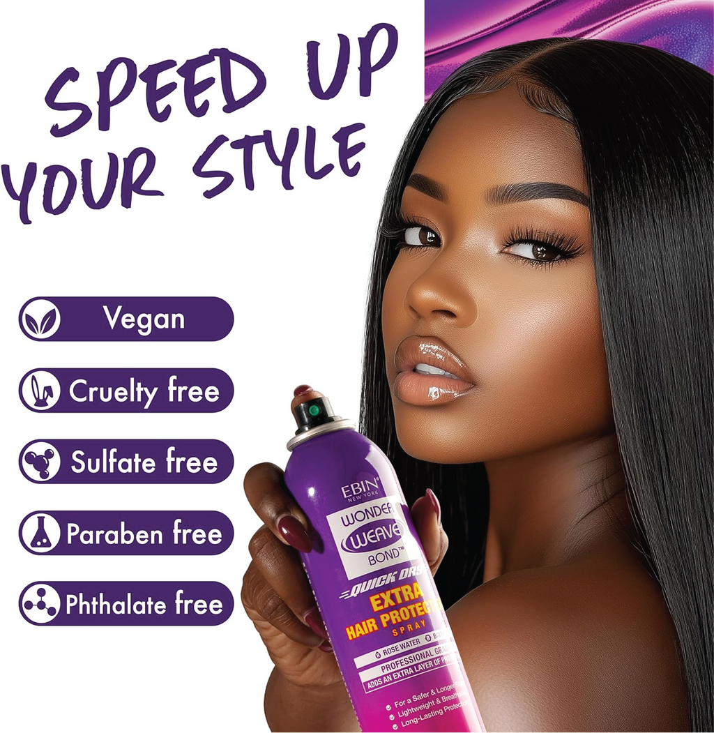 EBIN Wonder Weave Bond Quick Dry Extra Hair Protection Spray, Rose Water & Biotin, 180ml