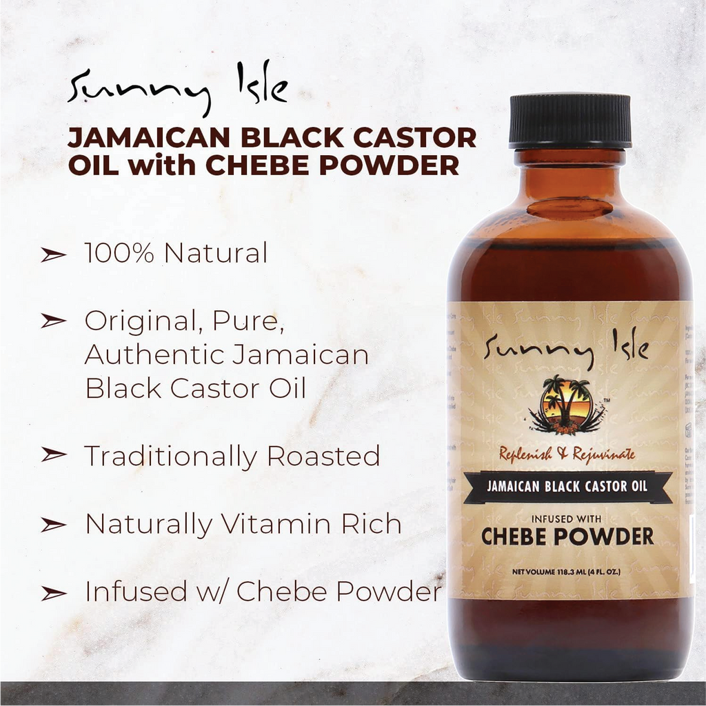Sunny Isle Jamaican Black Castor Oil Infused with All-Natural African Chebe Powder 118.3ml