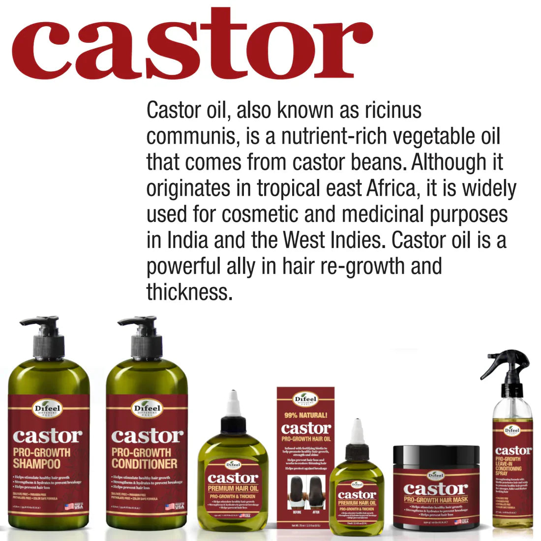 DIFEEL CASTOR PRO-GROWTH SHAMPOO