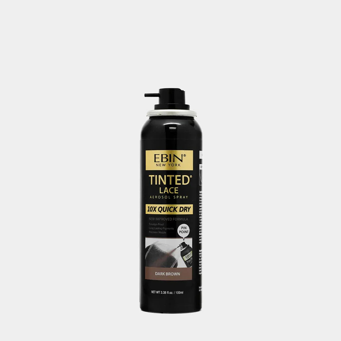 EBIN TINTED LACE 10X QUICK DRY SPRAY - DARK BROWN-100 ML