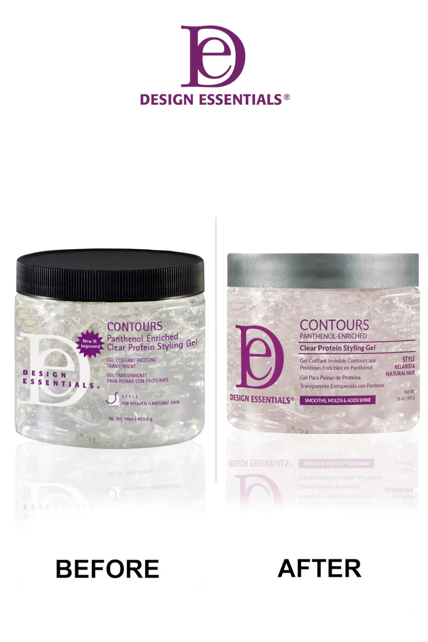 DESIGN ESSENTIALS Contours Panthenol Enriched Clear Protein Styling Gel-16 OZ