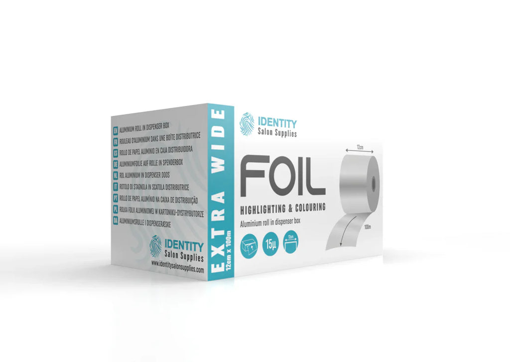 Identity Extra Wide Hair Foil 12cm x 100M DISPENSER BOX