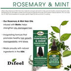 DIFEEL ROSEMARY AND MINT PREMIUM HAIR OIL WITH BIOTIN 2.5 OZ.