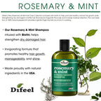 DIFEEL ROSEMARY AND MINT HAIR STRENGTHENING SHAMPOO WITH BIOTIN 12 oz