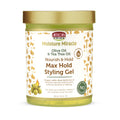 AFRICAN PRIDE MOISTURE MIRACLE OLIVE OIL & TEA TREE OIL MAX HOLD STYLING GEL, 18OZ