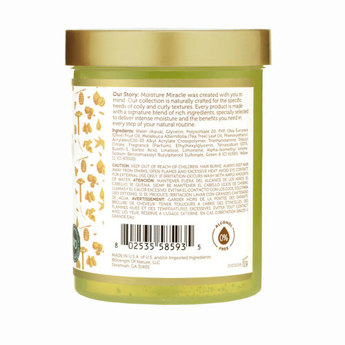 AFRICAN PRIDE MOISTURE MIRACLE OLIVE OIL & TEA TREE OIL MAX HOLD STYLING GEL, 18OZ