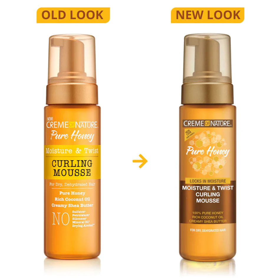 CREME OF NATURE PURE HONEY Moisture & Twist Curling Mousse 7oz