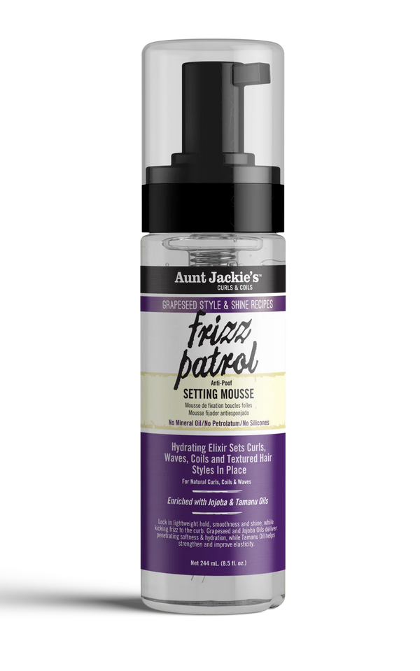 AUNT JACKIE’S Frizz Patrol Anti-Poof Twist & Curl Setting Mousse 8.5 OZ
