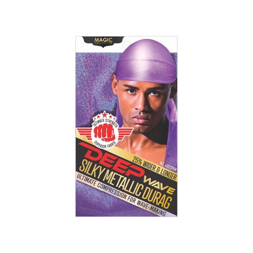MAGIC COLLECTION MEN'S DEEP WAVE SILKY METALLIC DURAG