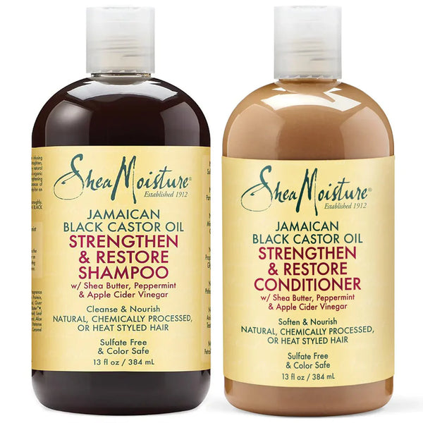 Shea Moisture Strengthen, Grow & Restore Shampoo and Conditioner Set, Jamaican Black Castor Oil