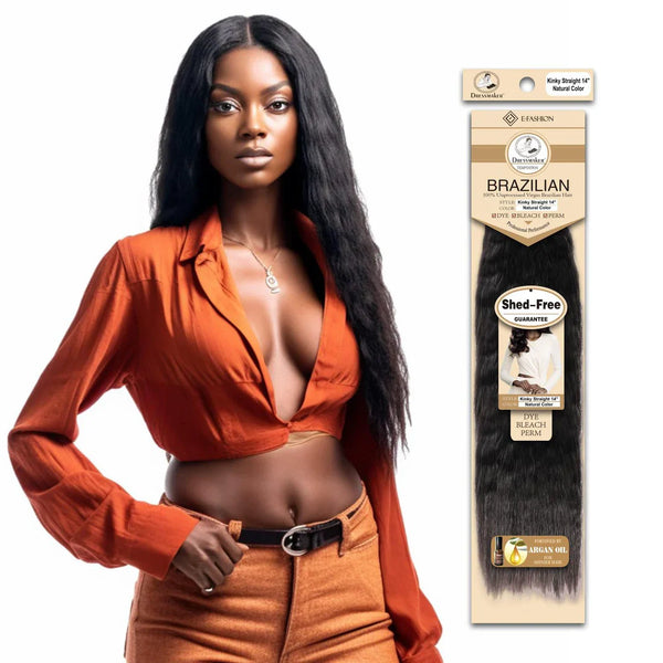 DRESSMAKER 100% UNPROCESSED VIRGIN BRAZILIAN HAIR KINKY STRAIGHT NATURAL COLOR