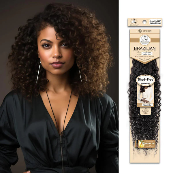 DRESSMAKER 100% UNPROCESSED VIRGIN BRAZILIAN HAIR JERRY CURL NATURAL COLOR