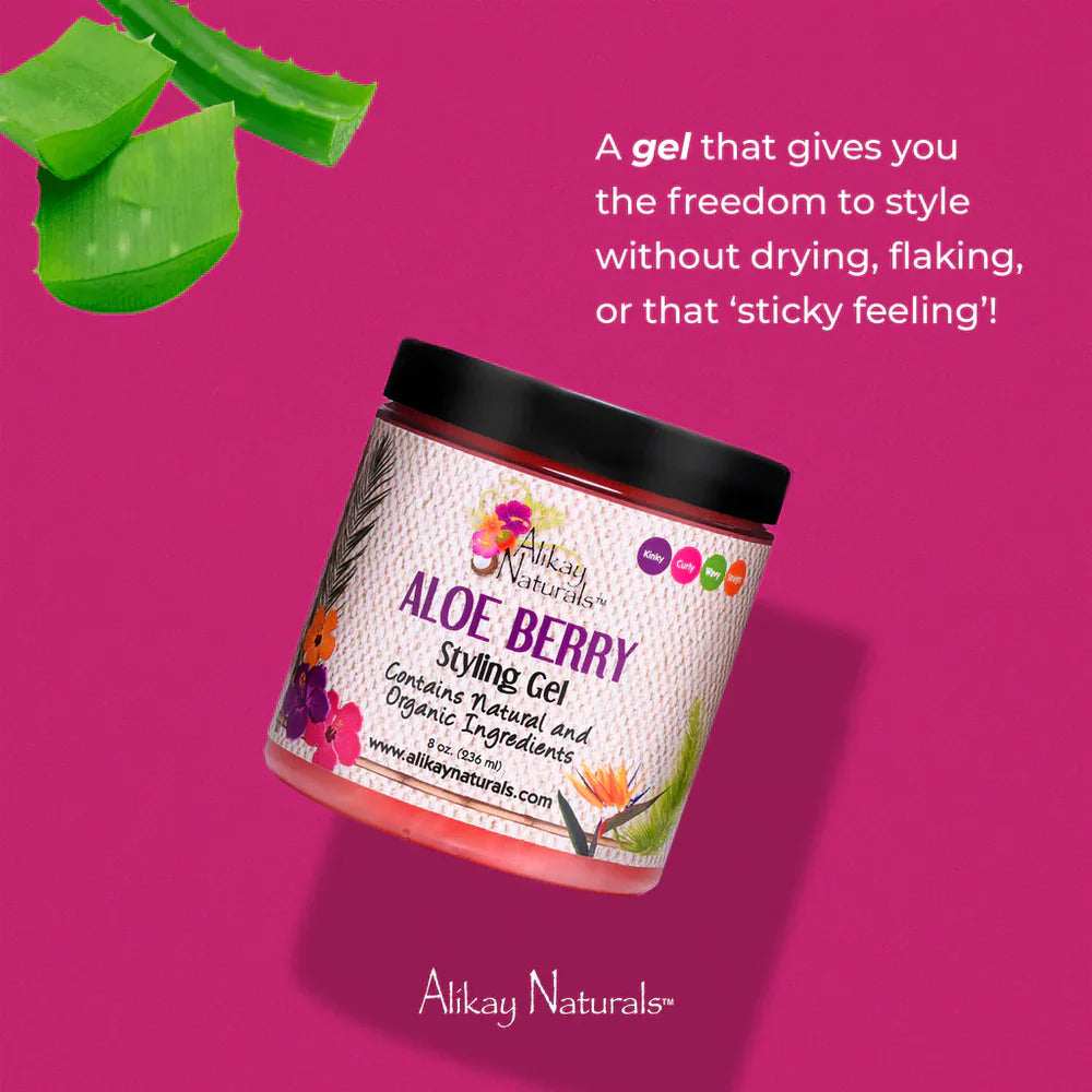 ALIKAY NATURAL ALOE BERRY STYLING GEL 8 OZ