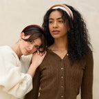 KITSCH Cream & Camel Satin & Velvet Headbands