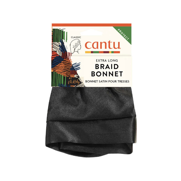 Cantu Braid Bonnet Extra Long Sleep Cap, Black