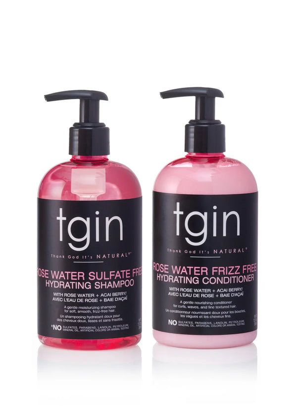 TGIN Rose Water Hydrating Shampoo 13 OZ and Conditioner 13 OZ Duo (13oz each)