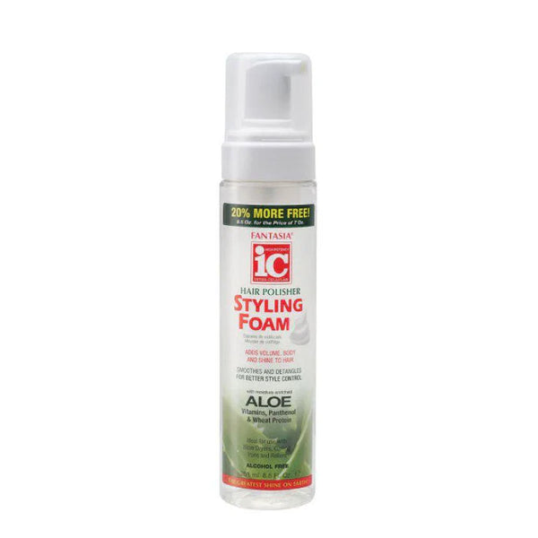 IC FANTASIA ALOE HAIR POLISHER STYLING FOAM 8.5 OZ.
