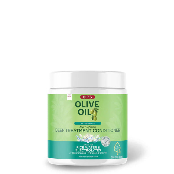 ORS OLIVE OIL MAX MOISTURE SUPER SOFTENING DEEP TREATMENT CONDITIONER INFUSED WITH RICE WATER