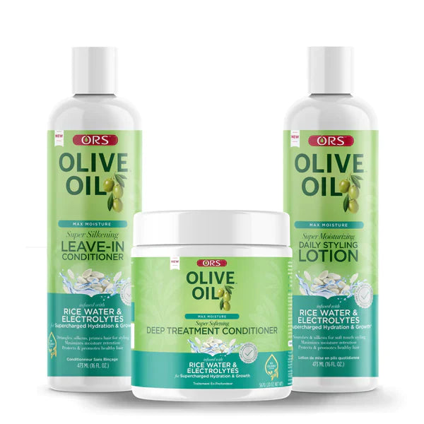 ORS OLIVE OIL MAX MOISTURE CONDITIONING AND SOFTENING BUNDLE (52.0 OZ) Moisture Daily Styling Lotion