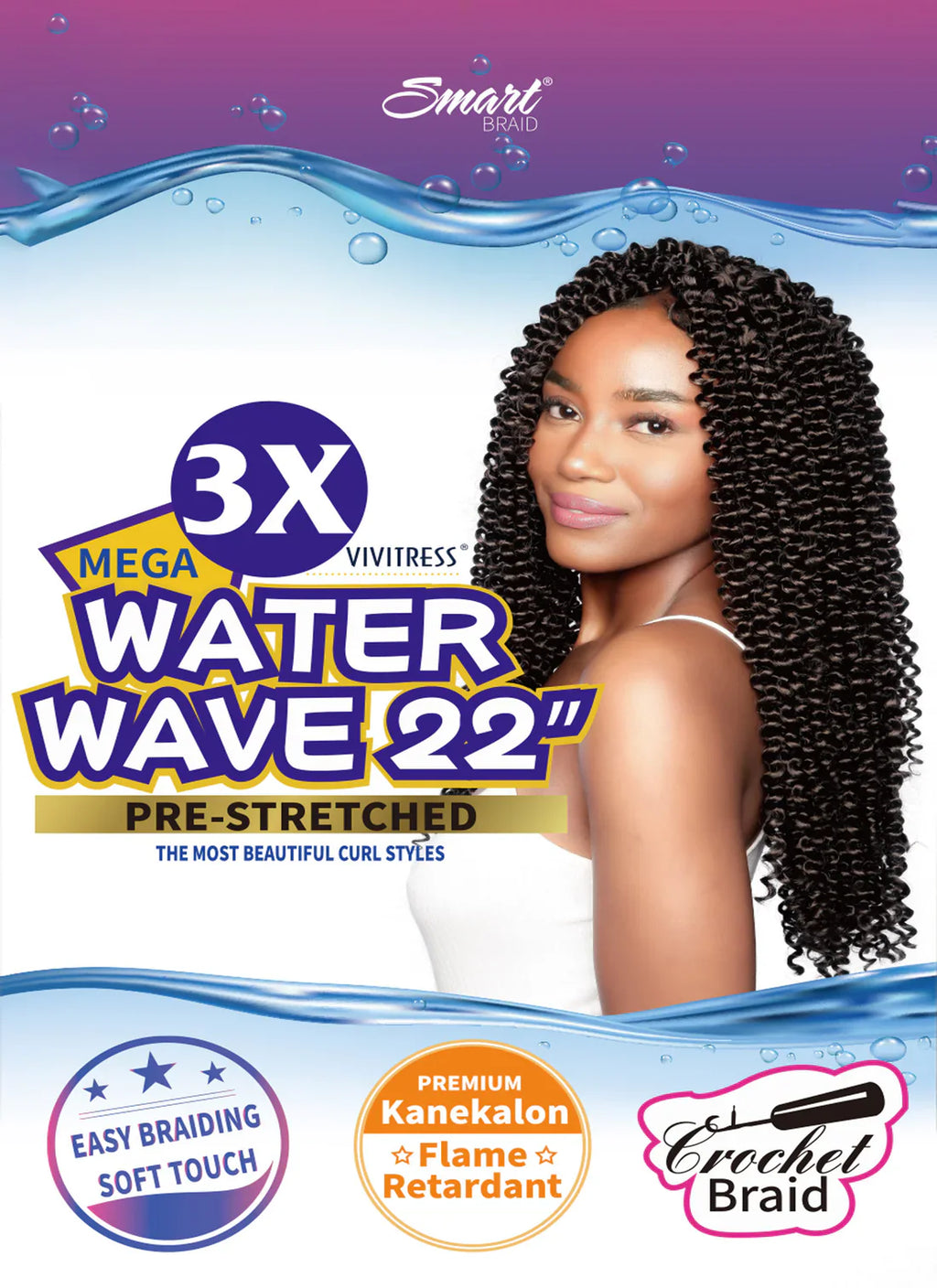 VIVITRESS WATER WAVE HAIR FOR BRAIDING & CROCHET